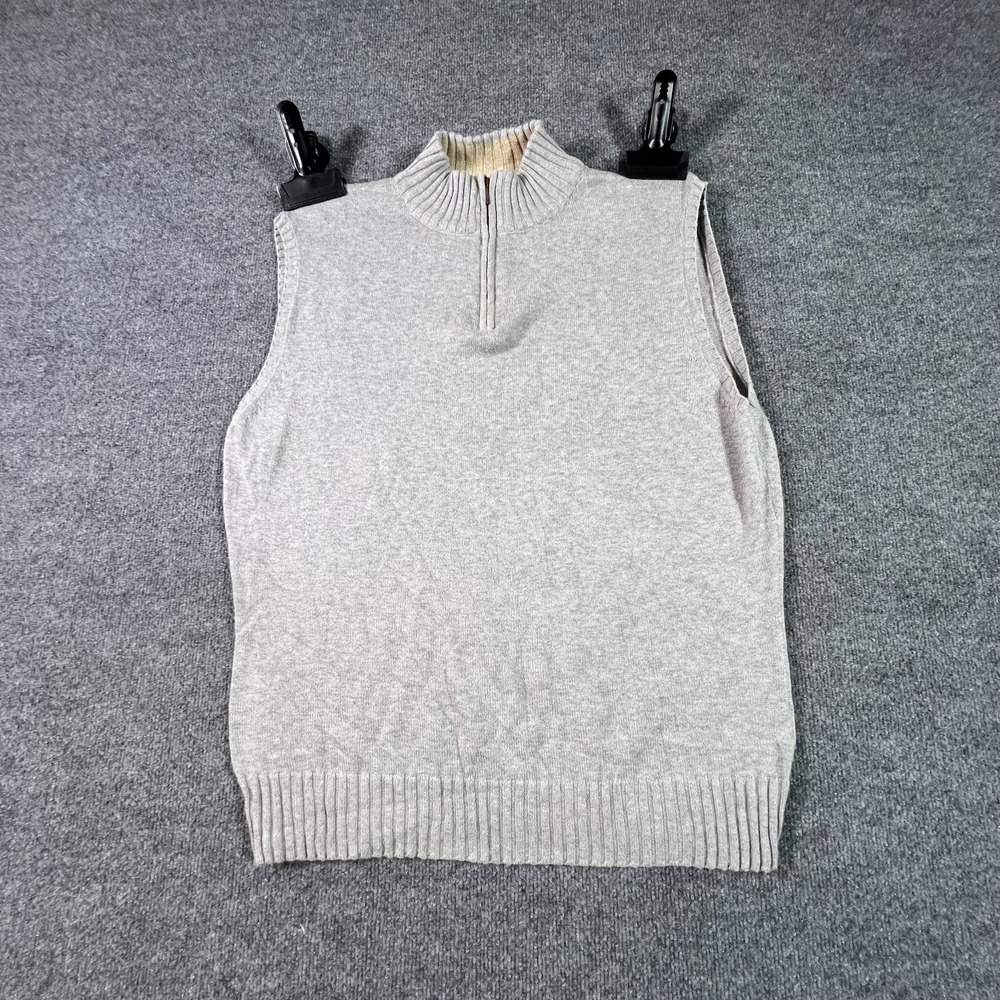 Bills Khakis Vest Sweater Womens 2XL Gray Cotton 1/4 Zip Mock Neck Streetwear
